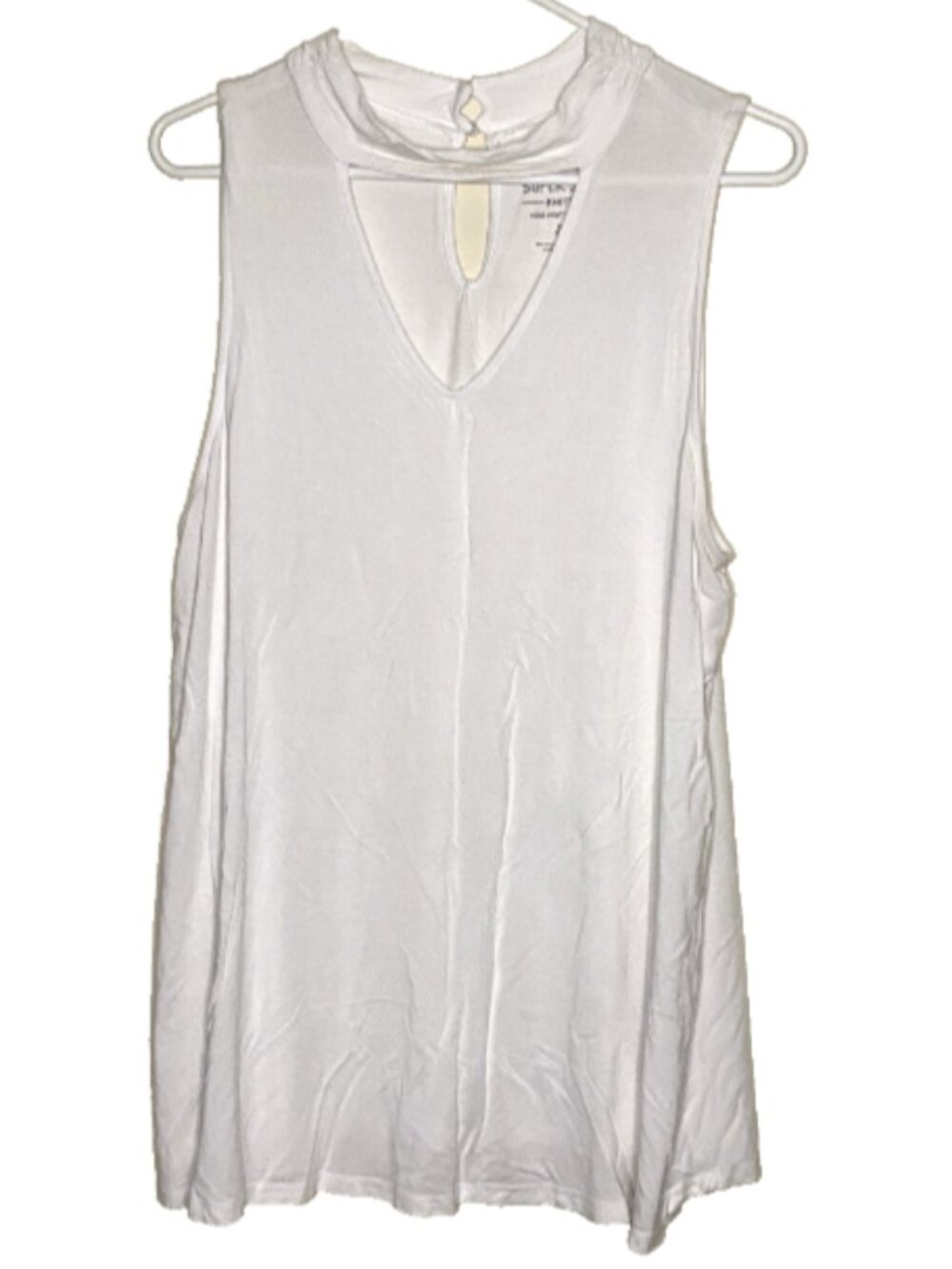 Torrid 2 2X Women's Plus Size Solid White Keyhole Tank Top Blouse Flowy